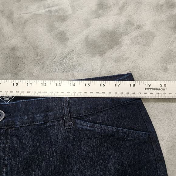 St Johns Bay Jeans Women 18 Blue Dark Wash High Rise Capri Stretch Denim Casual - Picture 9 of 13